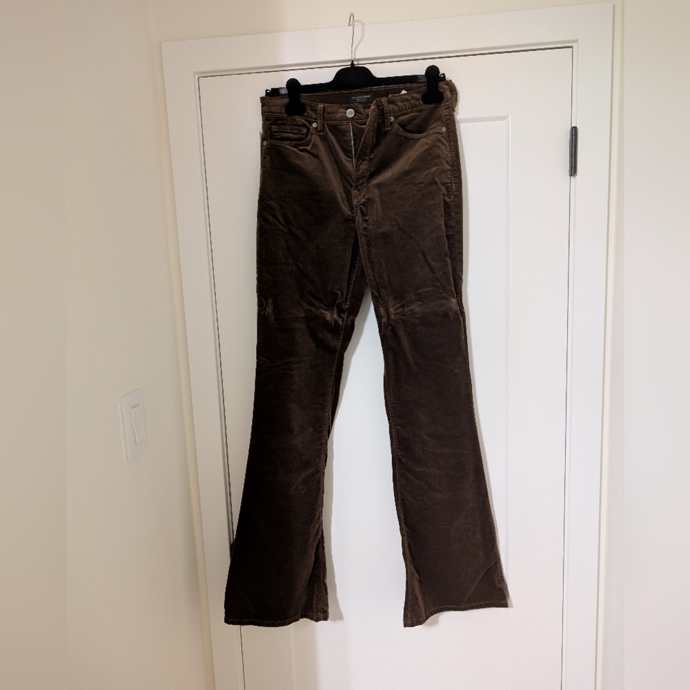 Banana Republic Brown Velvet Flare Pants, Size 29L